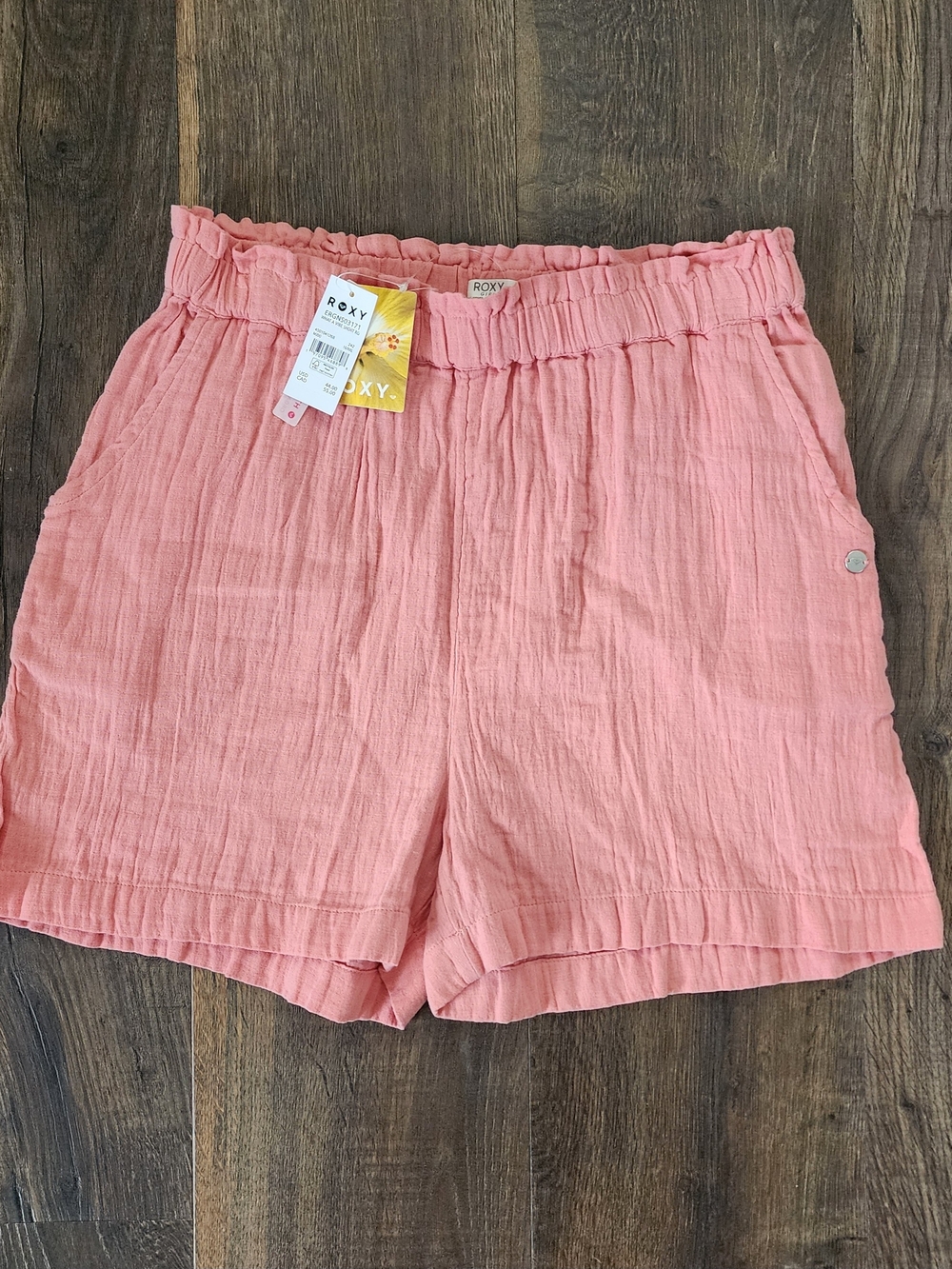 Roxy Coral Pink Elastic-Waist Summer Shorts